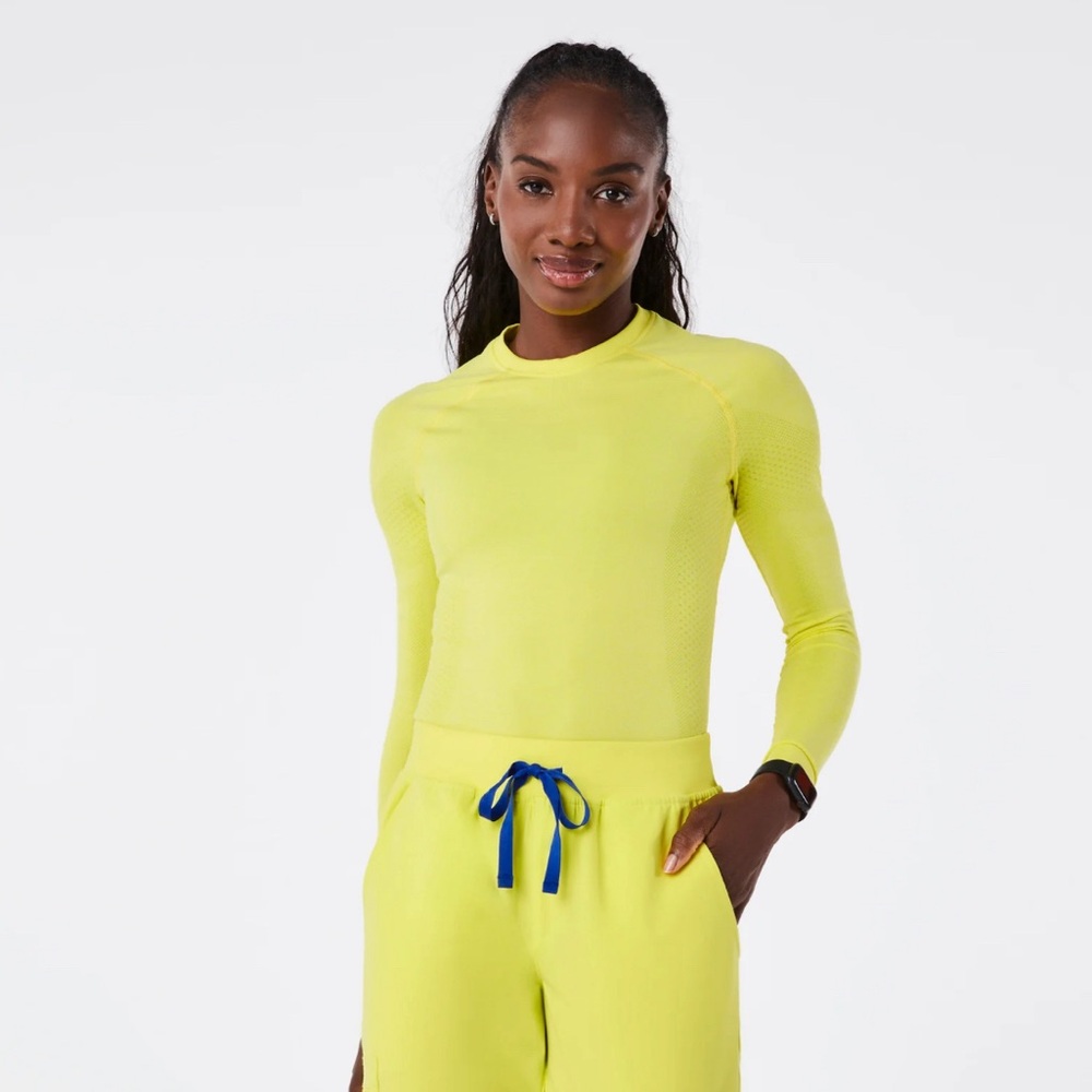 Figs Salta Seamless Longsleeve Underscrub in Serving Lime, Size Small. Like new.